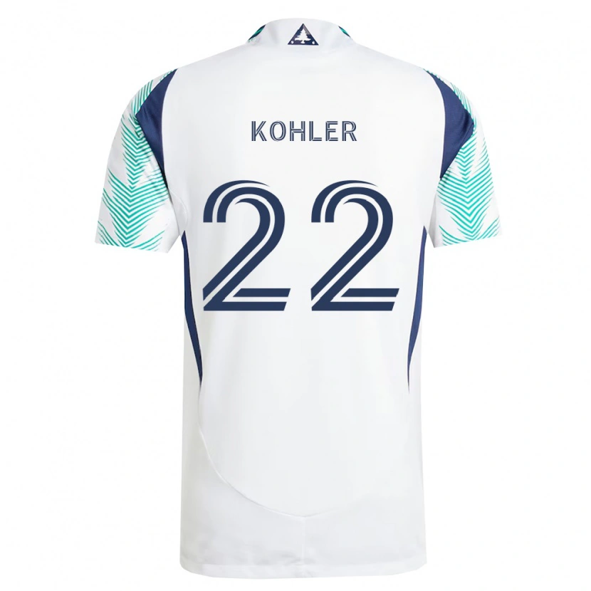 Danxen Niño Camiseta Ethan Kohler #22 Blanco Azul Marino Verde Claro 2ª Equipación 2026/27 La Camisa México