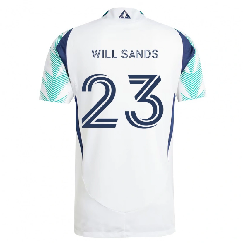 Danxen Niño Camiseta Will Sands #23 Blanco Azul Marino Verde Claro 2ª Equipación 2026/27 La Camisa México