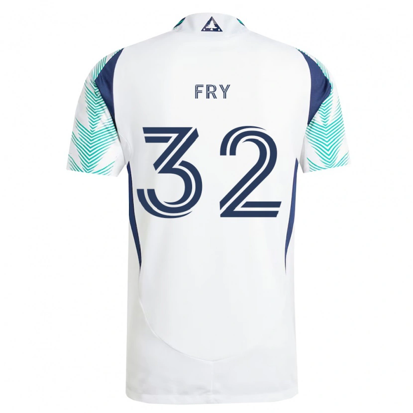 Danxen Niño Camiseta Malcolm Fry #32 Blanco Azul Marino Verde Claro 2ª Equipación 2026/27 La Camisa México