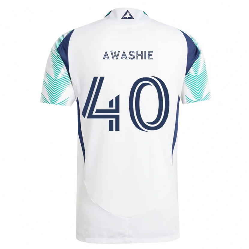 Danxen Niño Camiseta Ben Awashie #40 Blanco Azul Marino Verde Claro 2ª Equipación 2026/27 La Camisa México