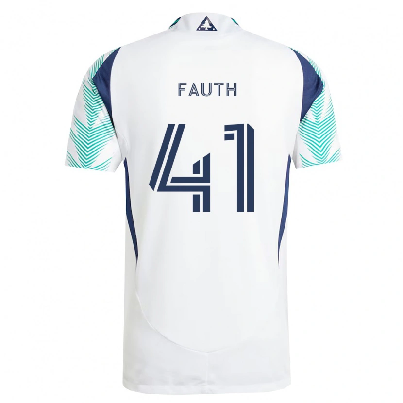 Danxen Niño Camiseta Ryker Fauth #41 Blanco Azul Marino Verde Claro 2ª Equipación 2026/27 La Camisa México
