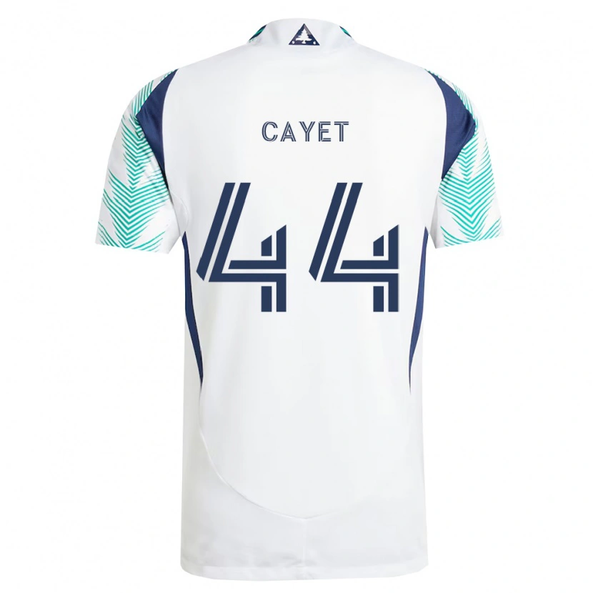 Danxen Niño Camiseta Pierre Cayet #44 Blanco Azul Marino Verde Claro 2ª Equipación 2026/27 La Camisa México