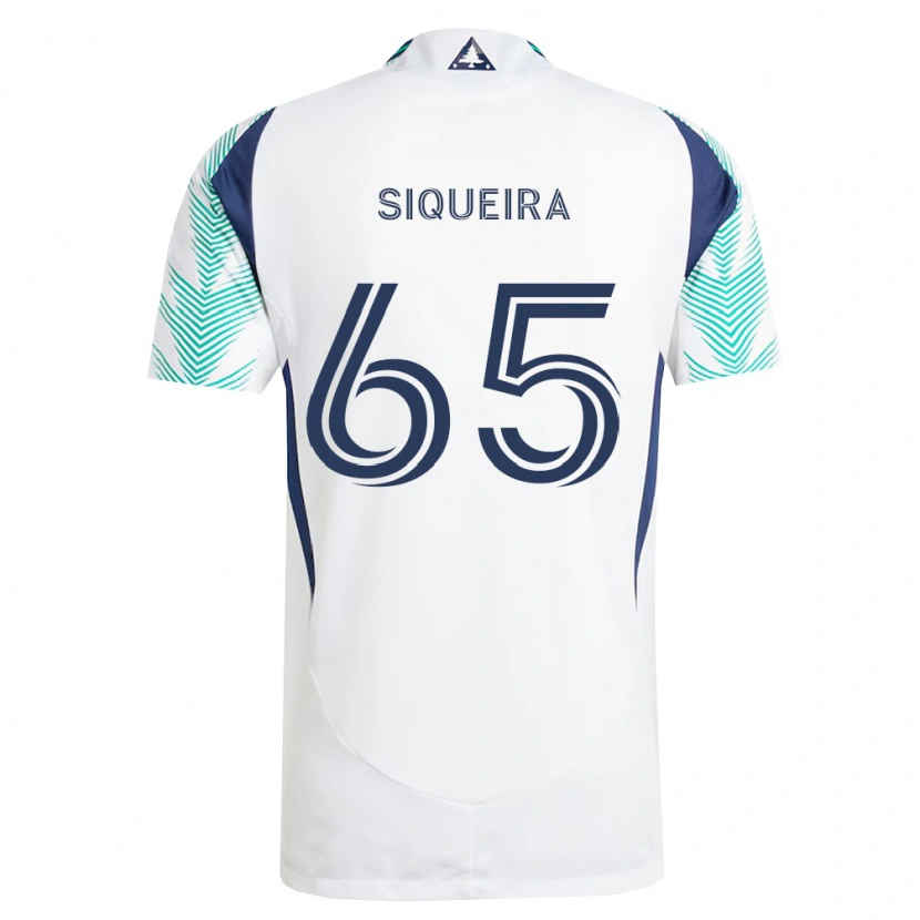 Danxen Niño Camiseta Judah Siqueira #65 Blanco Azul Marino Verde Claro 2ª Equipación 2026/27 La Camisa México