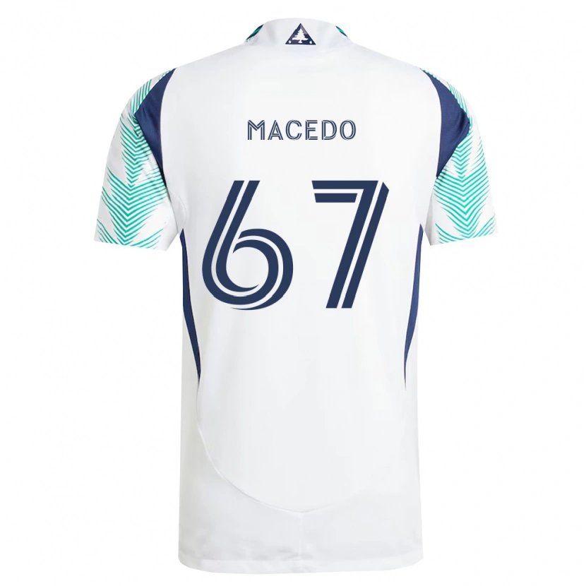 Danxen Niño Camiseta Josh Macedo #67 Blanco Azul Marino Verde Claro 2ª Equipación 2026/27 La Camisa México