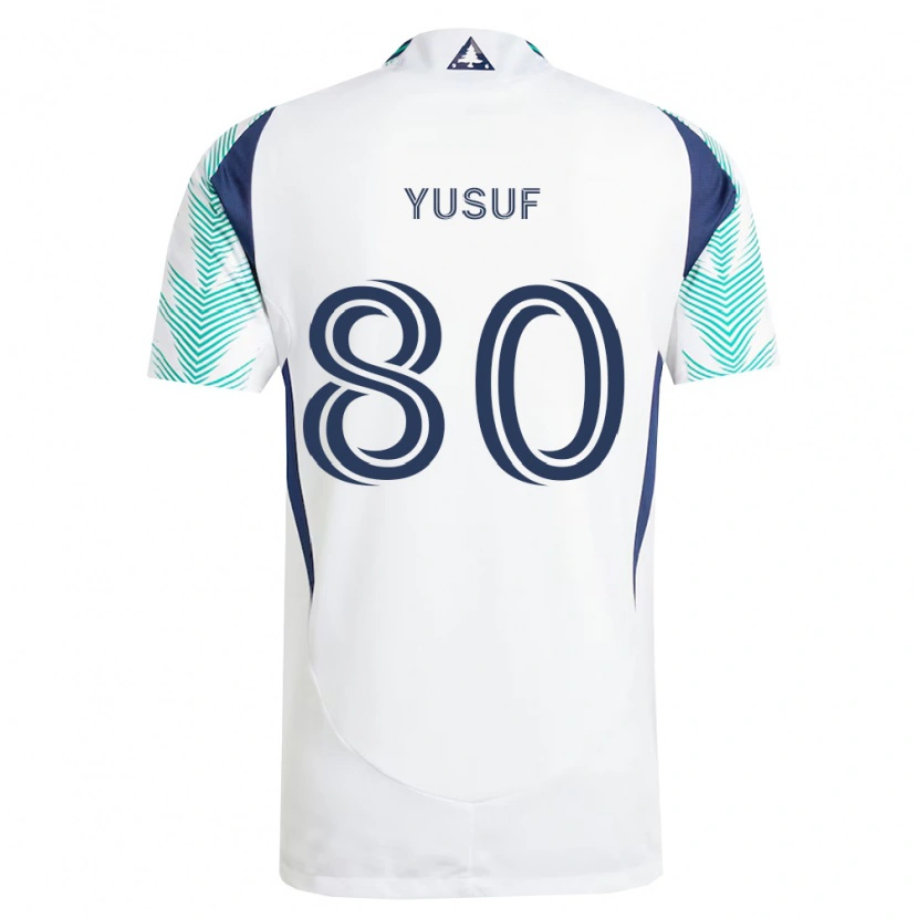Danxen Niño Camiseta Alhassan Yusuf #80 Blanco Azul Marino Verde Claro 2ª Equipación 2026/27 La Camisa México