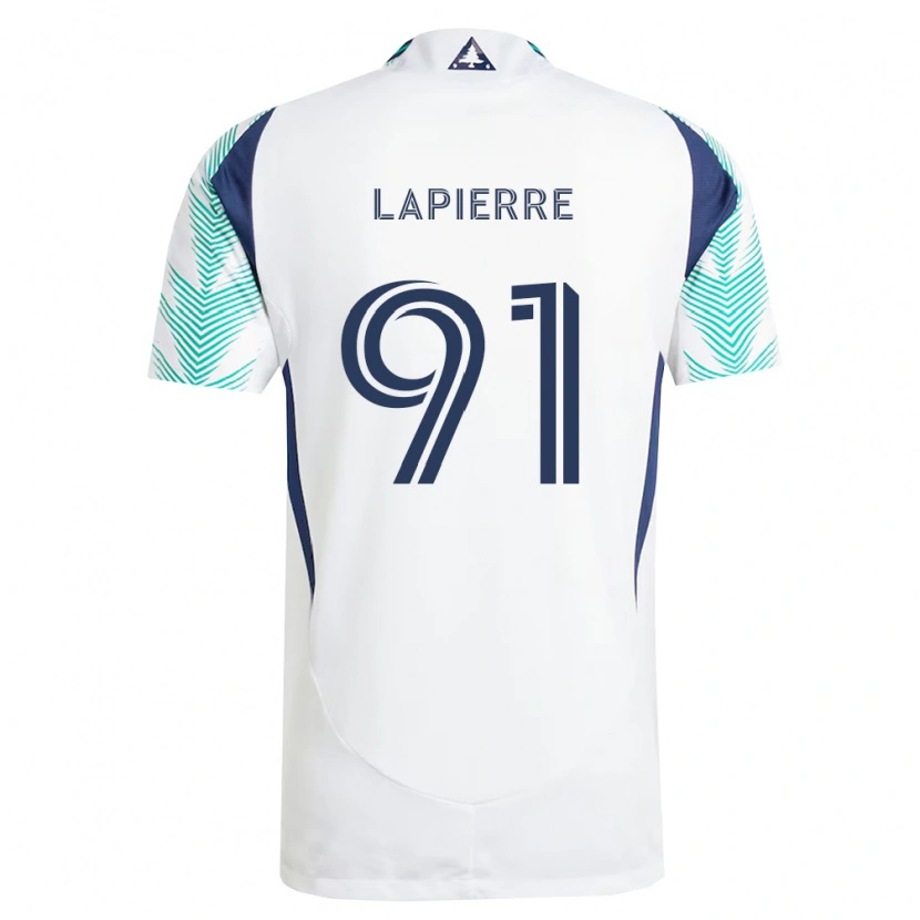 Danxen Niño Camiseta Zach Lapierre #91 Blanco Azul Marino Verde Claro 2ª Equipación 2026/27 La Camisa México