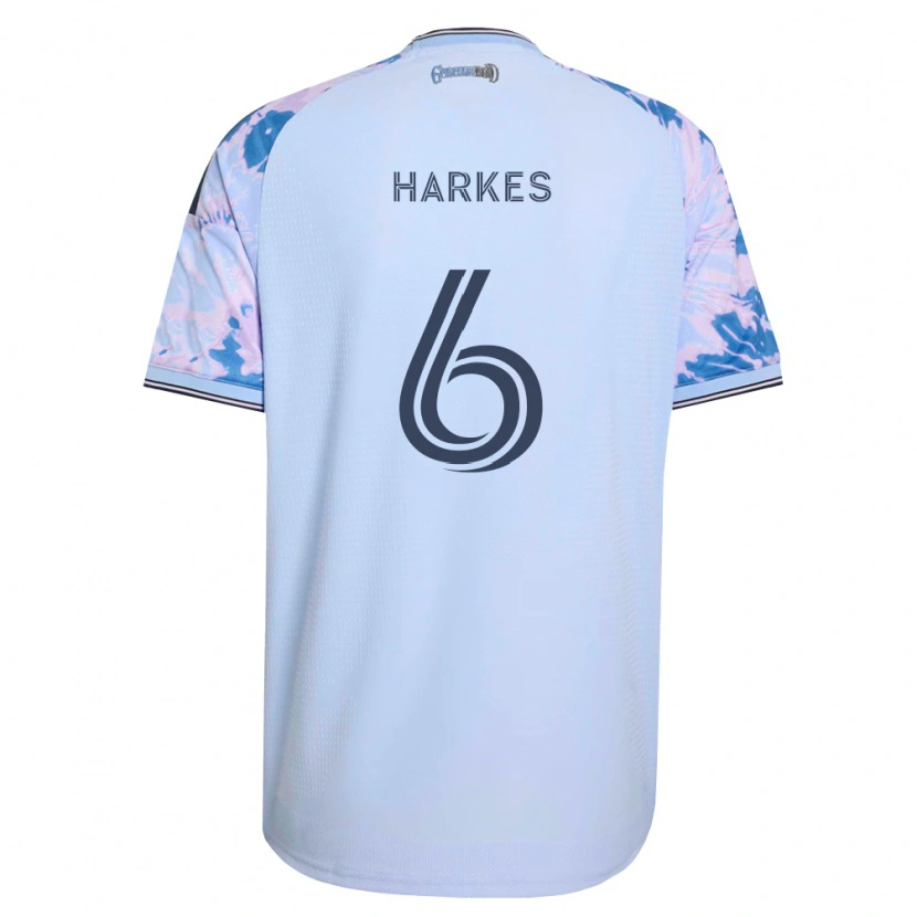 Danxen Niño Camiseta Ian Harkes #6 Azul Real Blanco Negro 2ª Equipación 2026/27 La Camisa México