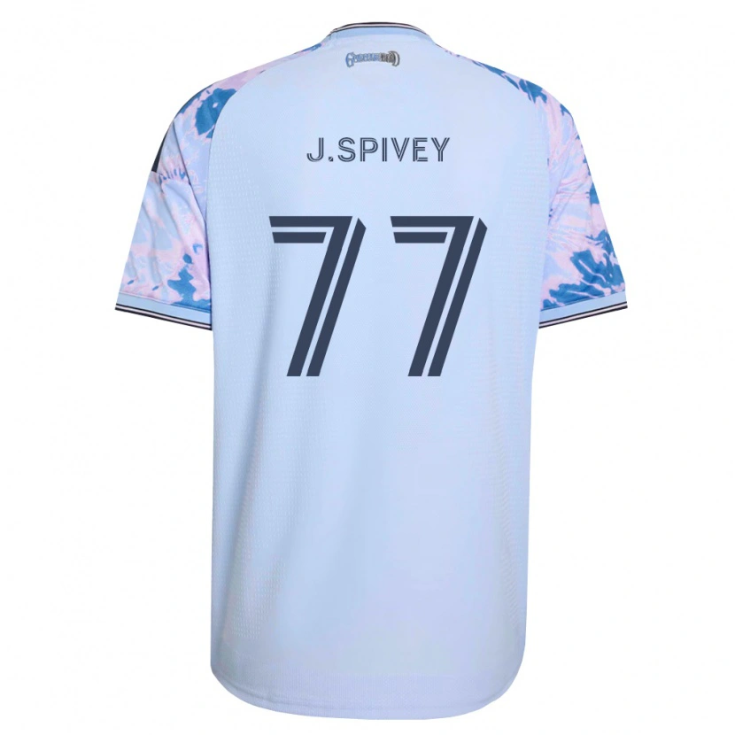 Danxen Niño Camiseta Jermaine Spivey #77 Azul Real Blanco Negro 2ª Equipación 2026/27 La Camisa México