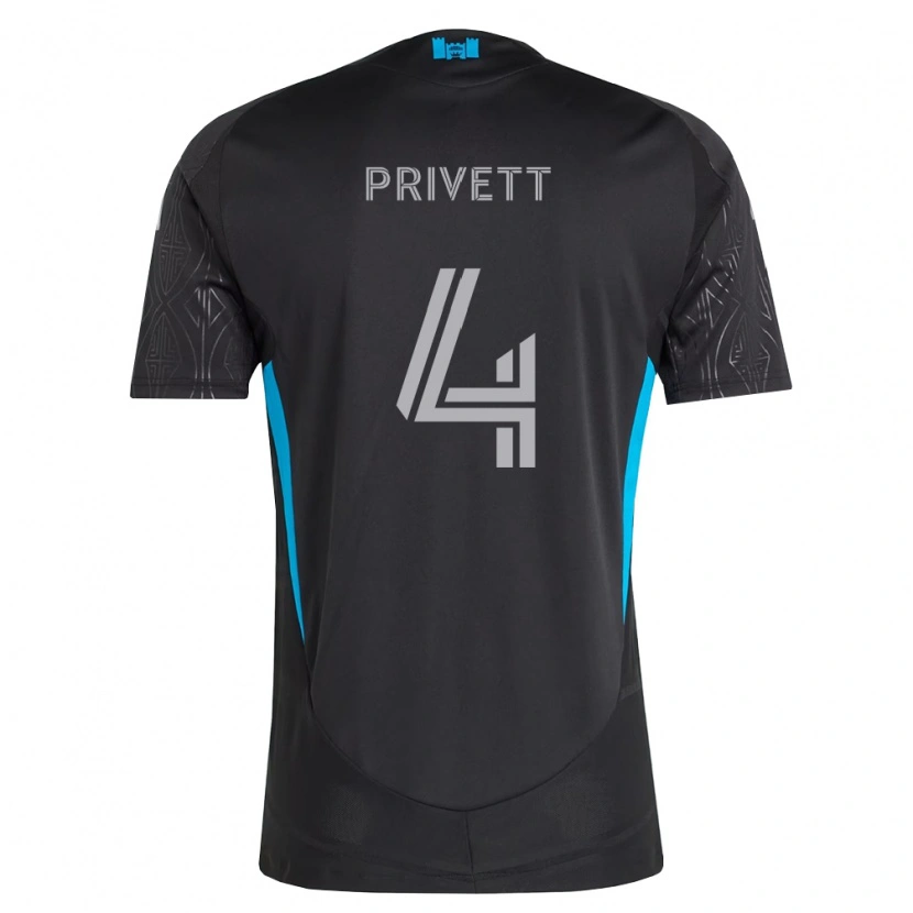 Danxen Niño Camiseta Andrew Privett #4 Negro Blanco Azul Cielo 2ª Equipación 2026/27 La Camisa México