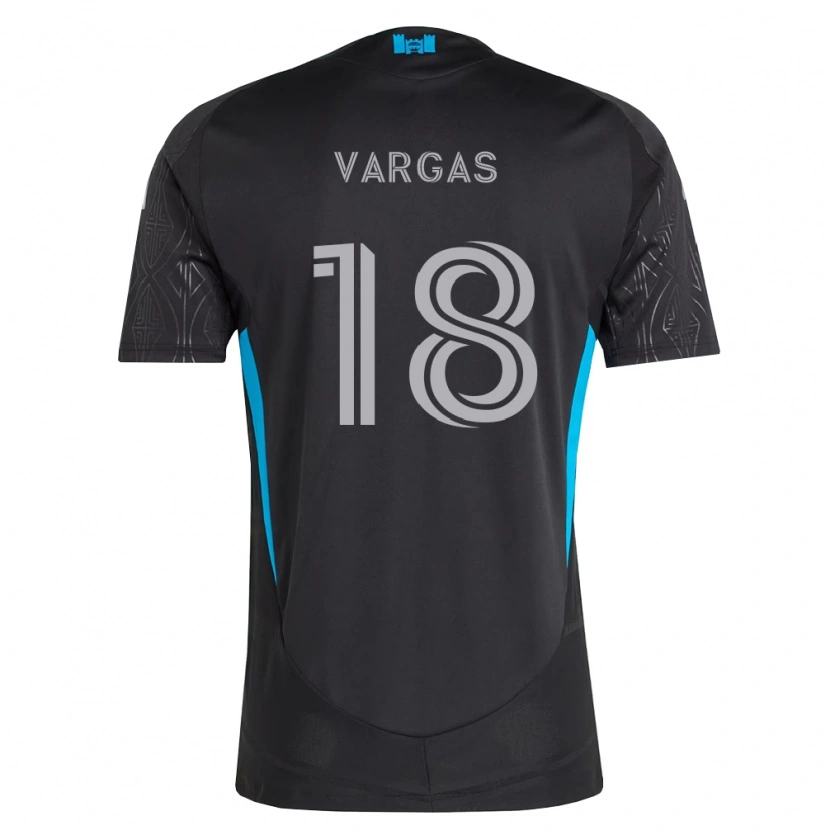 Danxen Niño Camiseta Kerwin Vargas #18 Negro Blanco Azul Cielo 2ª Equipación 2026/27 La Camisa México