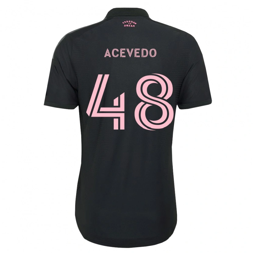 Danxen Niño Camiseta Matías Acevedo #48 Rosa Negro Blanco 2ª Equipación 2026/27 La Camisa México