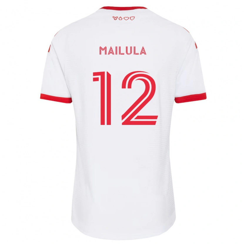 Danxen Niño Camiseta Cassius Mailula #12 Blanco Rojo Negro 2ª Equipación 2026/27 La Camisa México