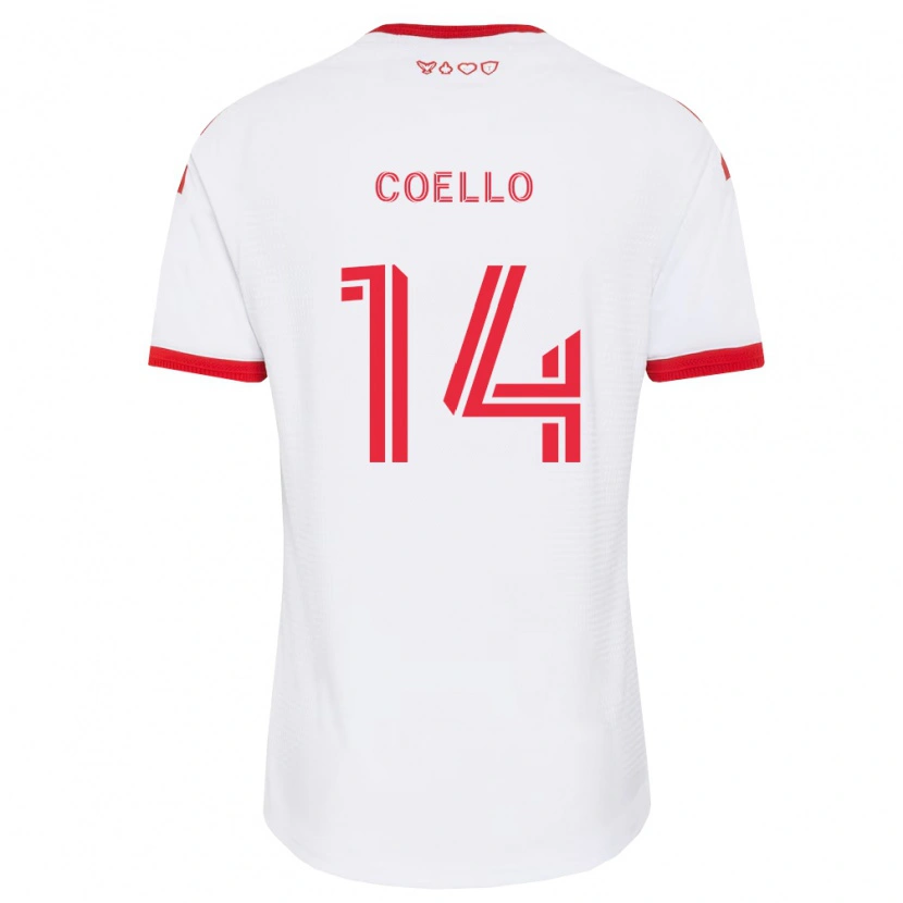 Danxen Niño Camiseta Alonso Coello #14 Blanco Rojo Negro 2ª Equipación 2026/27 La Camisa México
