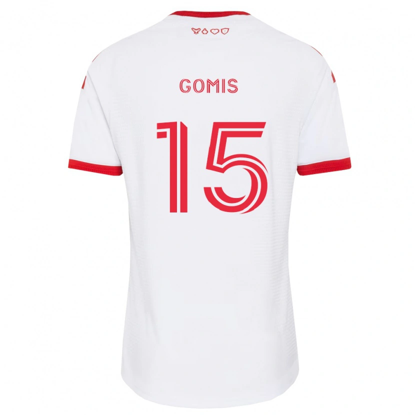 Danxen Niño Camiseta Nicksoen Gomis #15 Blanco Rojo Negro 2ª Equipación 2026/27 La Camisa México