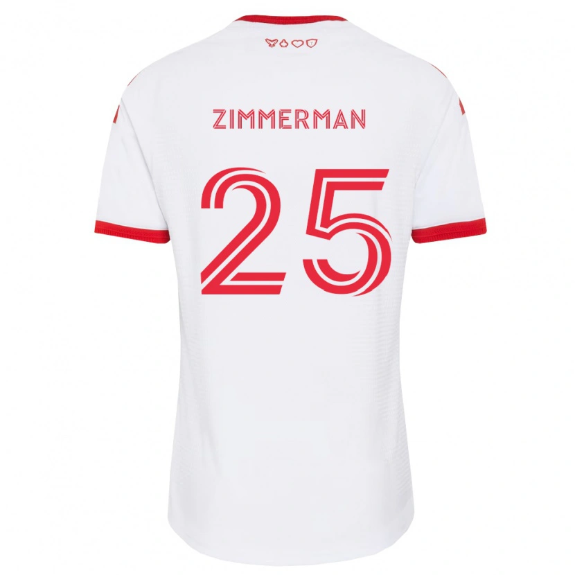 Danxen Niño Camiseta Walker Zimmerman #25 Blanco Rojo Negro 2ª Equipación 2026/27 La Camisa México