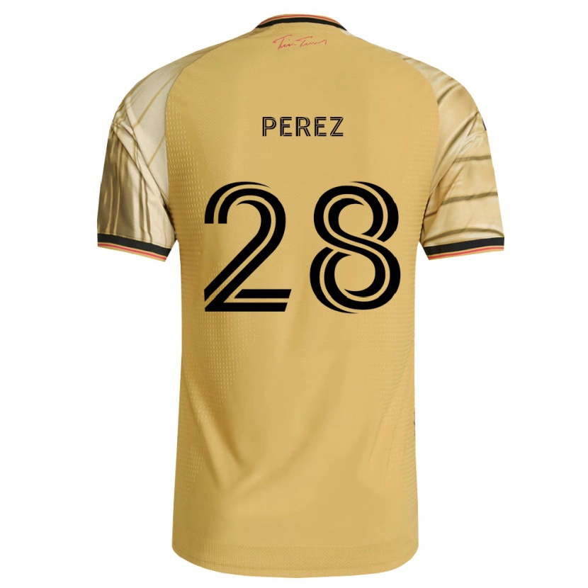 Danxen Niño Camiseta Miguel Perez #28 Marrón Amarillo Negro 2ª Equipación 2026/27 La Camisa México