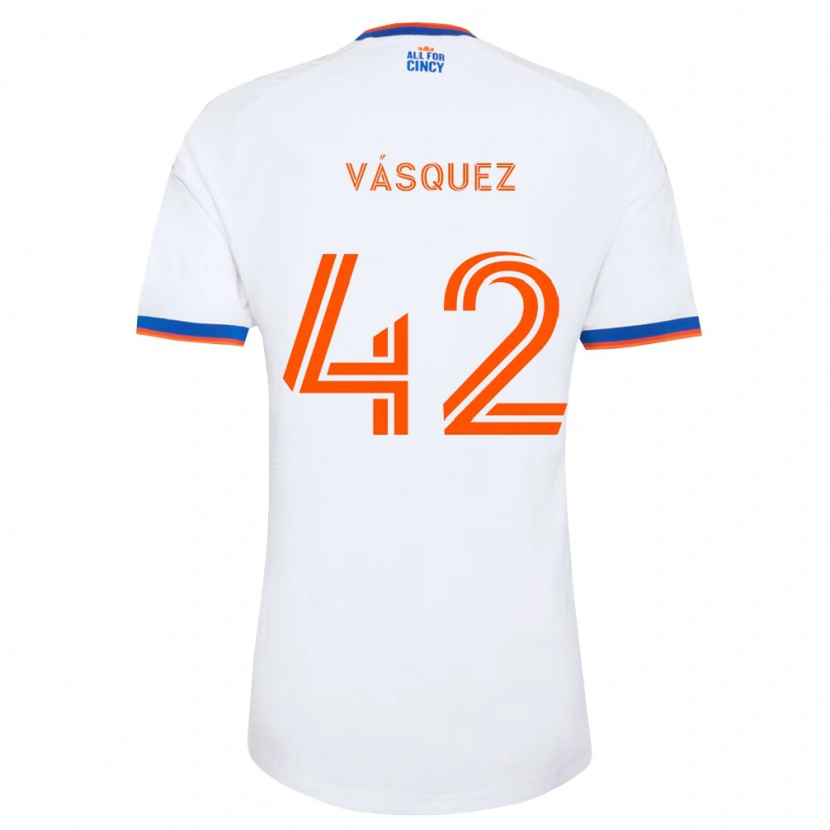 Danxen Niño Camiseta Mathías Vásquez #42 Blanco Azul Marino Naranja 2ª Equipación 2026/27 La Camisa México