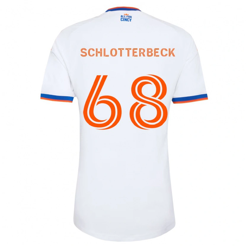Danxen Niño Camiseta Ryan Schlotterbeck #68 Blanco Azul Marino Naranja 2ª Equipación 2026/27 La Camisa México