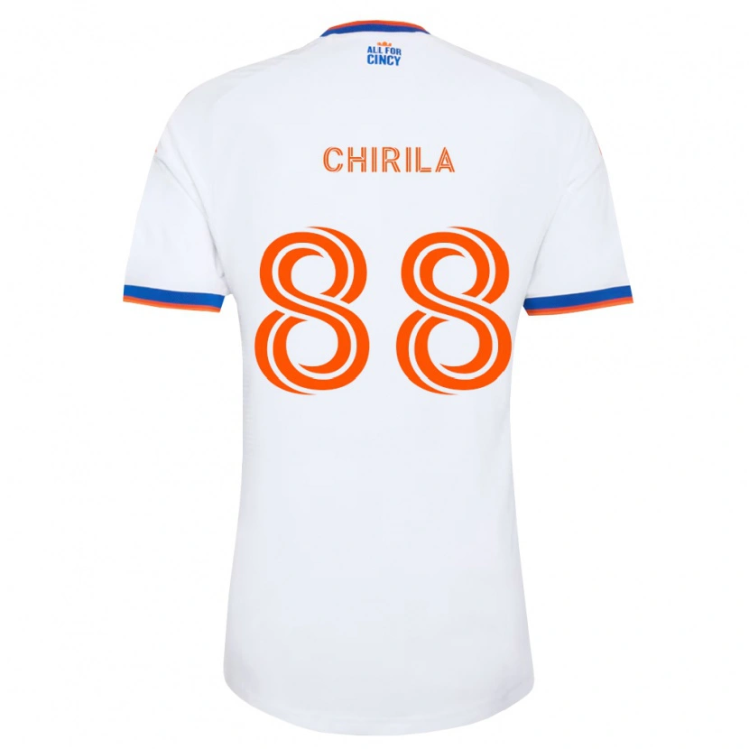 Danxen Niño Camiseta Andrei Chirilă #88 Blanco Azul Marino Naranja 2ª Equipación 2026/27 La Camisa México