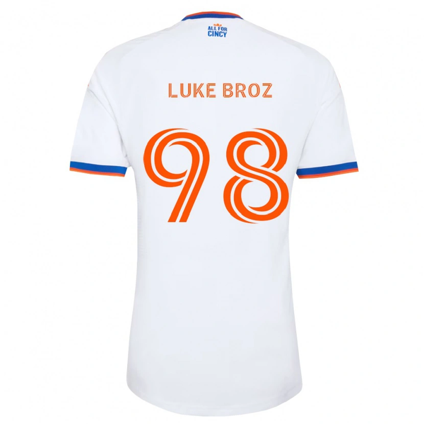 Danxen Niño Camiseta Luke Broz #98 Blanco Azul Marino Naranja 2ª Equipación 2026/27 La Camisa México