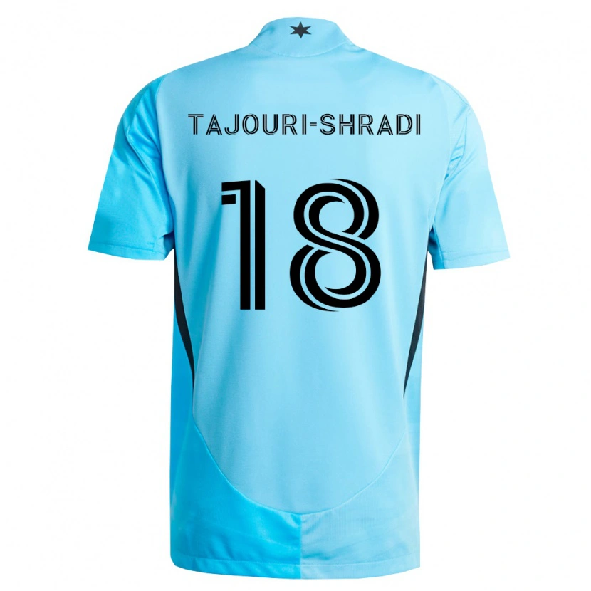 Danxen Niño Camiseta Ismael Tajouri-Shradi #18 Azul Claro Negro 2ª Equipación 2026/27 La Camisa México