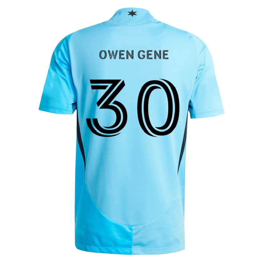 Danxen Niño Camiseta Owen Gene #30 Azul Claro Negro 2ª Equipación 2026/27 La Camisa México