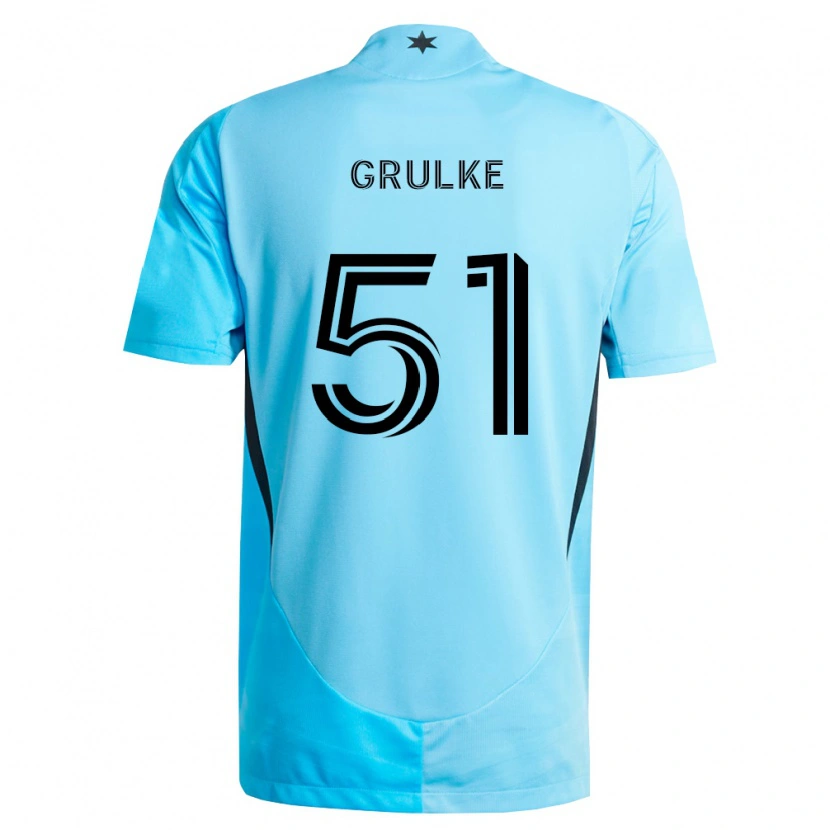 Danxen Niño Camiseta Calin Grulke #51 Azul Claro Negro 2ª Equipación 2026/27 La Camisa México