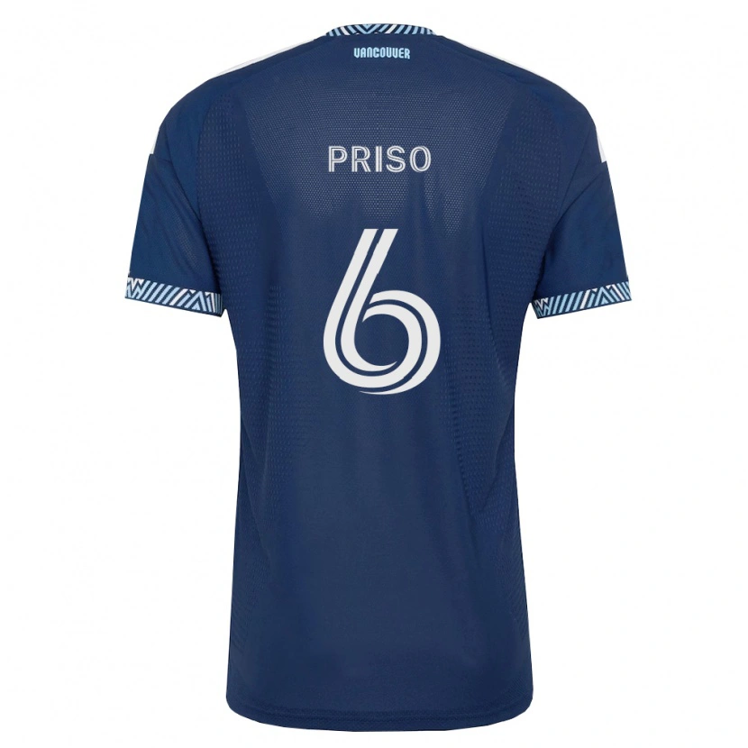 Danxen Niño Camiseta Ralph Priso #6 Azul Profundo Blanco 2ª Equipación 2026/27 La Camisa México