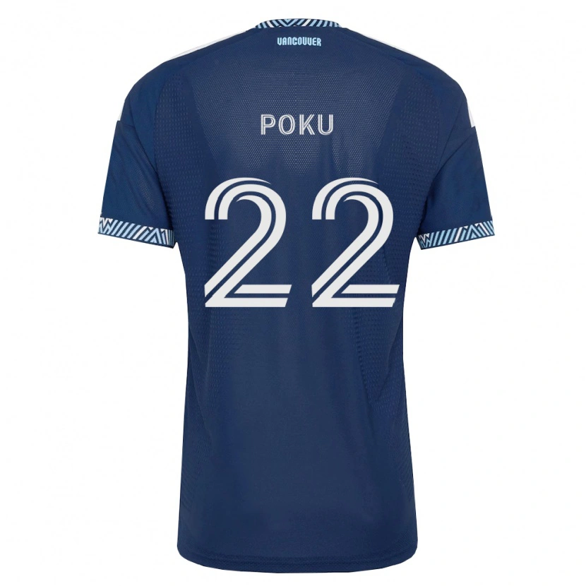 Danxen Niño Camiseta Kwasi Poku #22 Azul Profundo Blanco 2ª Equipación 2026/27 La Camisa México