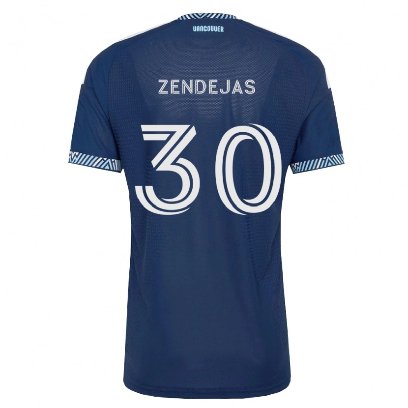Danxen Niño Camiseta Adrián Zendejas #30 Azul Profundo Blanco 2ª Equipación 2026/27 La Camisa México