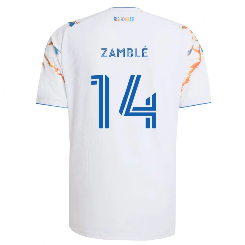 Danxen Niño Camiseta Bryan Zamblé #14 Blanco Naranja Azul 2ª Equipación 2026/27 La Camisa México