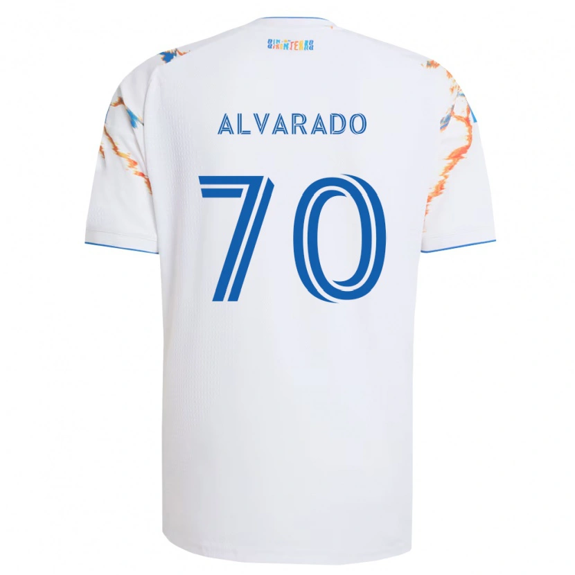 Danxen Niño Camiseta Alejandro Alvarado #70 Blanco Naranja Azul 2ª Equipación 2026/27 La Camisa México