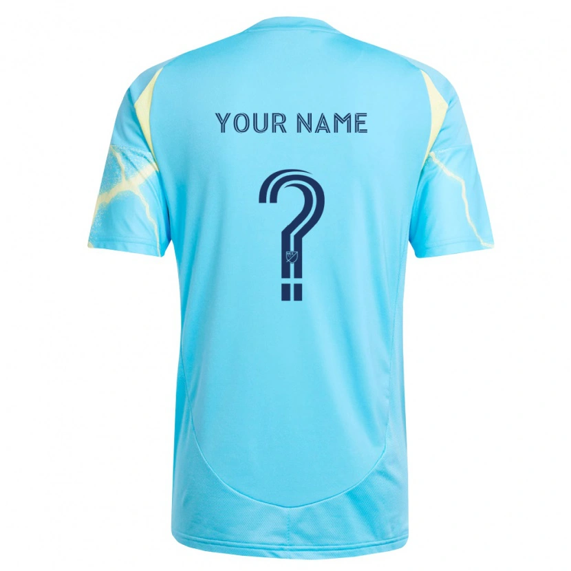 Danxen Niño Camiseta Su Nombre #0 Azul Claro Negro Amarillo Claro 2ª Equipación 2026/27 La Camisa México