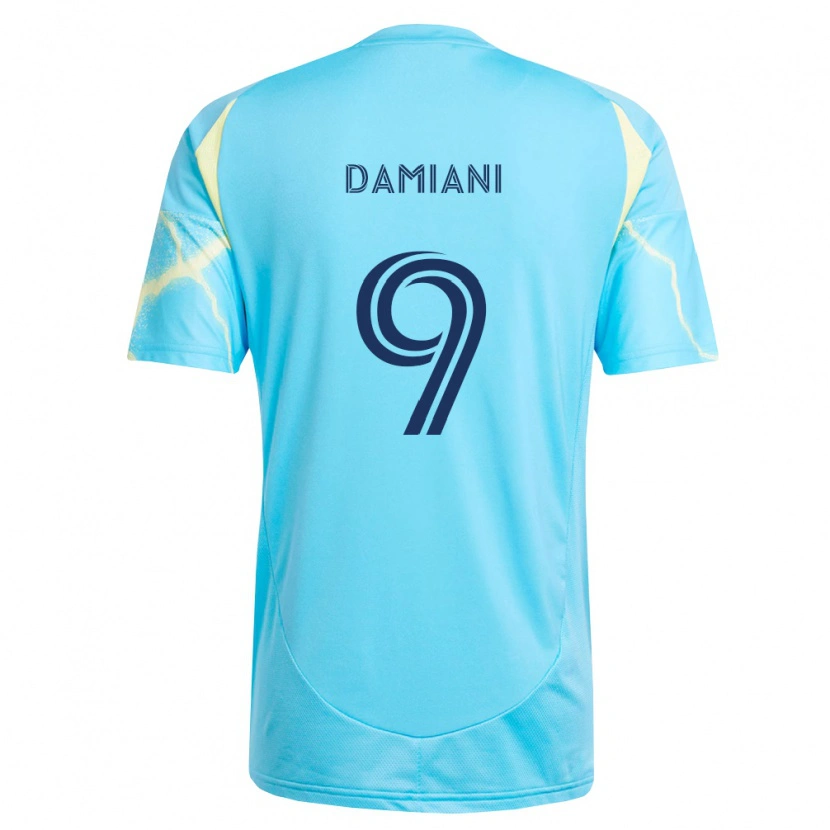 Danxen Niño Camiseta Bruno Damiani #9 Azul Claro Negro Amarillo Claro 2ª Equipación 2026/27 La Camisa México