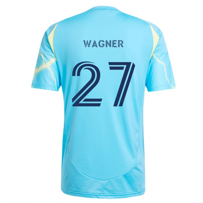 Danxen Niño Camiseta Kai Wagner #27 Azul Claro Negro Amarillo Claro 2ª Equipación 2026/27 La Camisa México