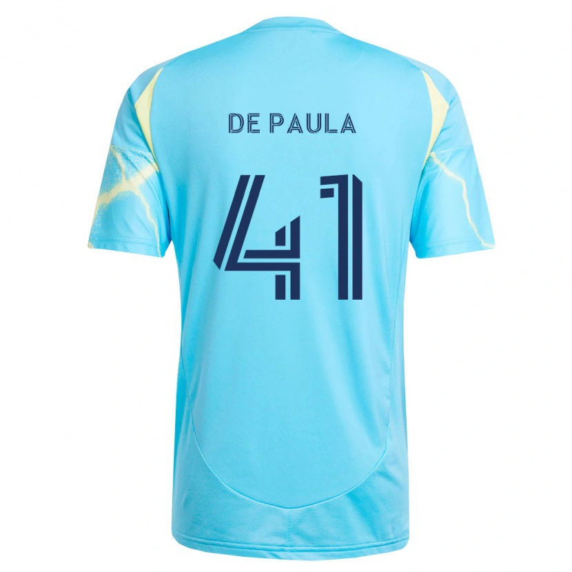 Danxen Niño Camiseta Matheus De Paula #41 Azul Claro Negro Amarillo Claro 2ª Equipación 2026/27 La Camisa México