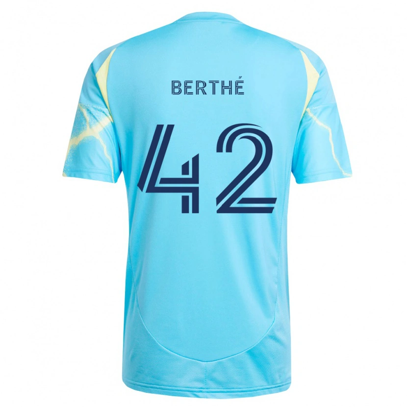 Danxen Niño Camiseta Mamoutou Berthé #42 Azul Claro Negro Amarillo Claro 2ª Equipación 2026/27 La Camisa México