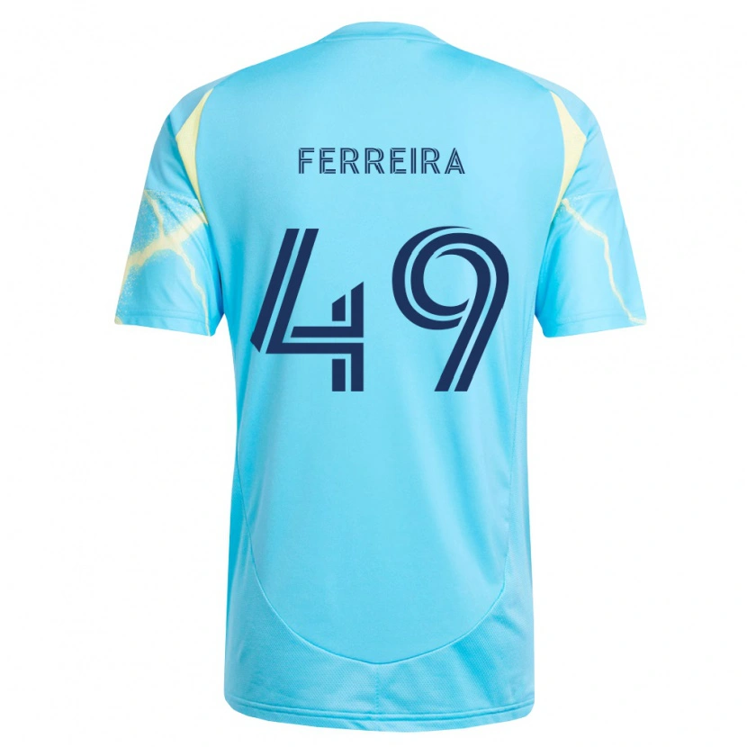 Danxen Niño Camiseta Willyam Ferreira #49 Azul Claro Negro Amarillo Claro 2ª Equipación 2026/27 La Camisa México