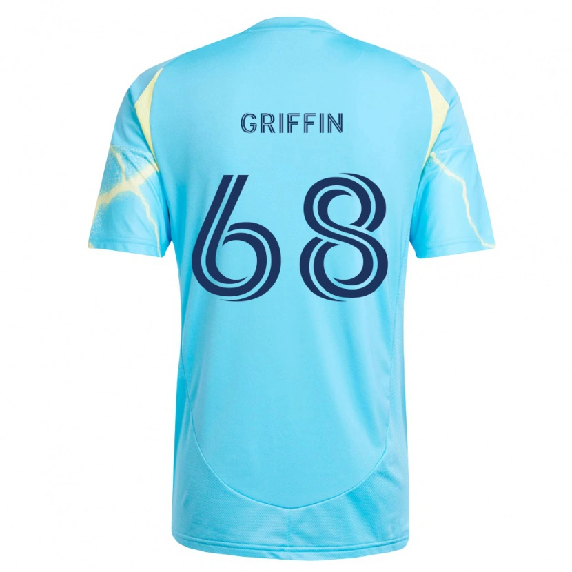 Danxen Niño Camiseta Jordan Griffin #68 Azul Claro Negro Amarillo Claro 2ª Equipación 2026/27 La Camisa México