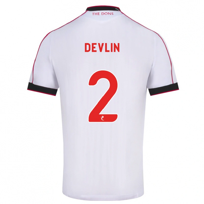 Danxen Niño Camiseta Nicky Devlin #2 Negro Rojo Blanco 2ª Equipación 2026/27 La Camisa México