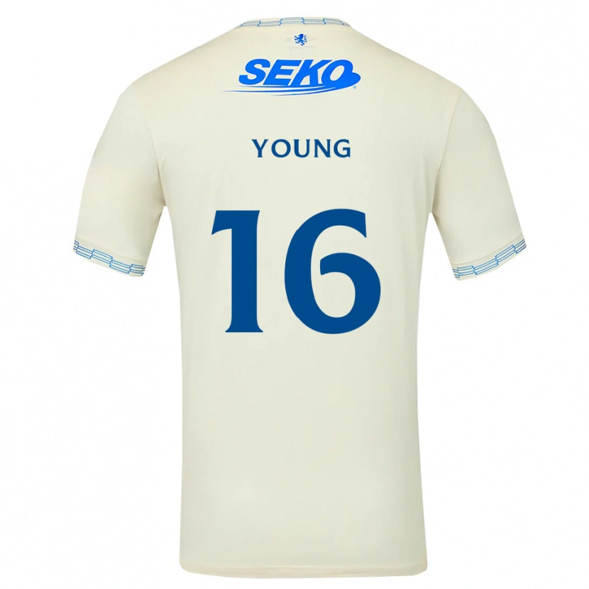 Danxen Niño Camiseta Calum Young #16 Azul Cielo Profundo Blanco 2ª Equipación 2026/27 La Camisa México
