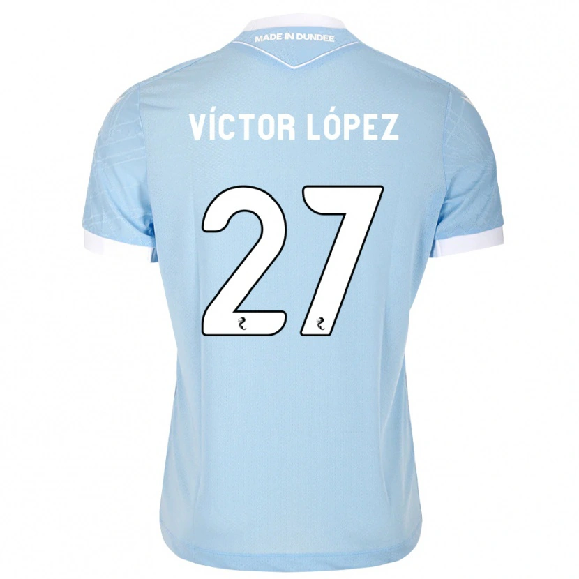 Danxen Niño Camiseta Victor Lopez #27 Azul Cielo Claro Blanco 2ª Equipación 2026/27 La Camisa México