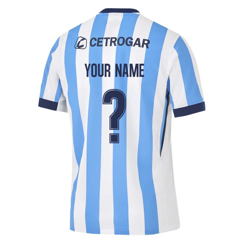 Danxen Hombre Camiseta Su Nombre #0 Azul Claro Blanco Negro 1ª Equipación 2026/27 La Camisa México