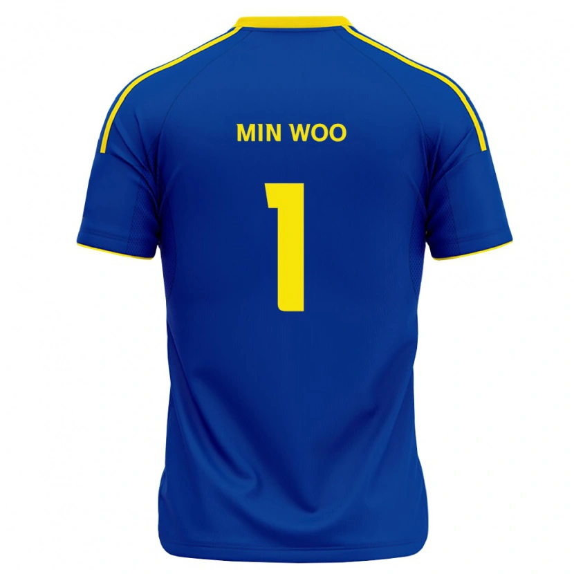 Danxen Hombre Camiseta Min-Woo Jo #1 Azul Real Amarillo 1ª Equipación 2026/27 La Camisa México