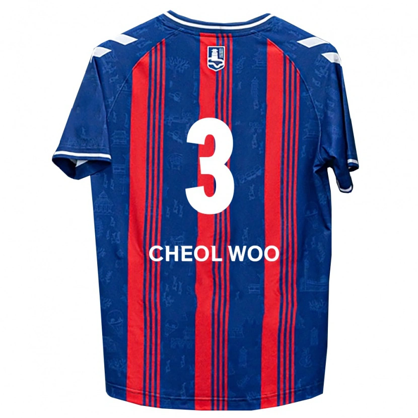 Danxen Hombre Camiseta Cheol-Woo Park #3 Azul Rojo Blanco 1ª Equipación 2026/27 La Camisa México