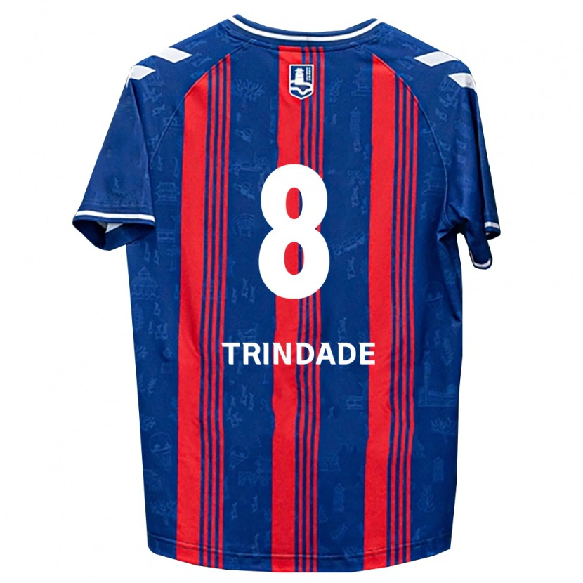 Danxen Hombre Camiseta Matheus Trindade #8 Azul Rojo Blanco 1ª Equipación 2026/27 La Camisa México
