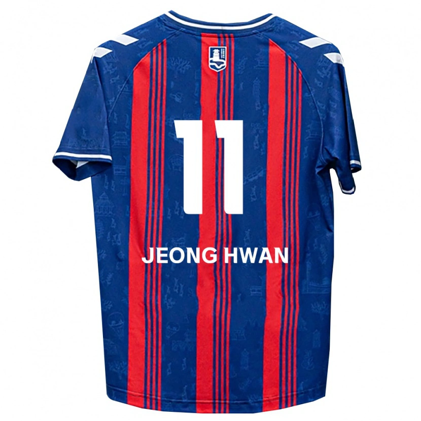 Danxen Hombre Camiseta Jeong-Hwan Kim #11 Azul Rojo Blanco 1ª Equipación 2026/27 La Camisa México