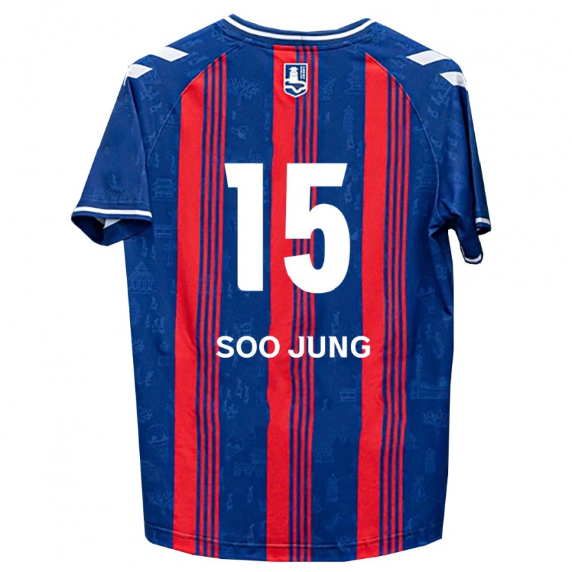 Danxen Hombre Camiseta Soo-Jung Ryu #15 Azul Rojo Blanco 1ª Equipación 2026/27 La Camisa México