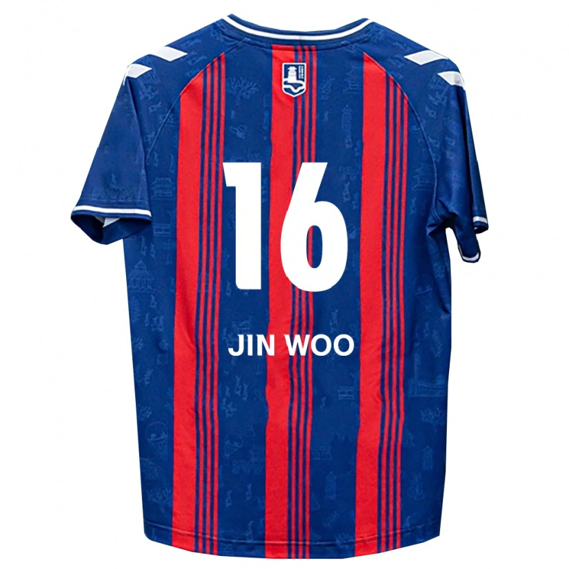 Danxen Hombre Camiseta Jin-Woo Jo #16 Azul Rojo Blanco 1ª Equipación 2026/27 La Camisa México