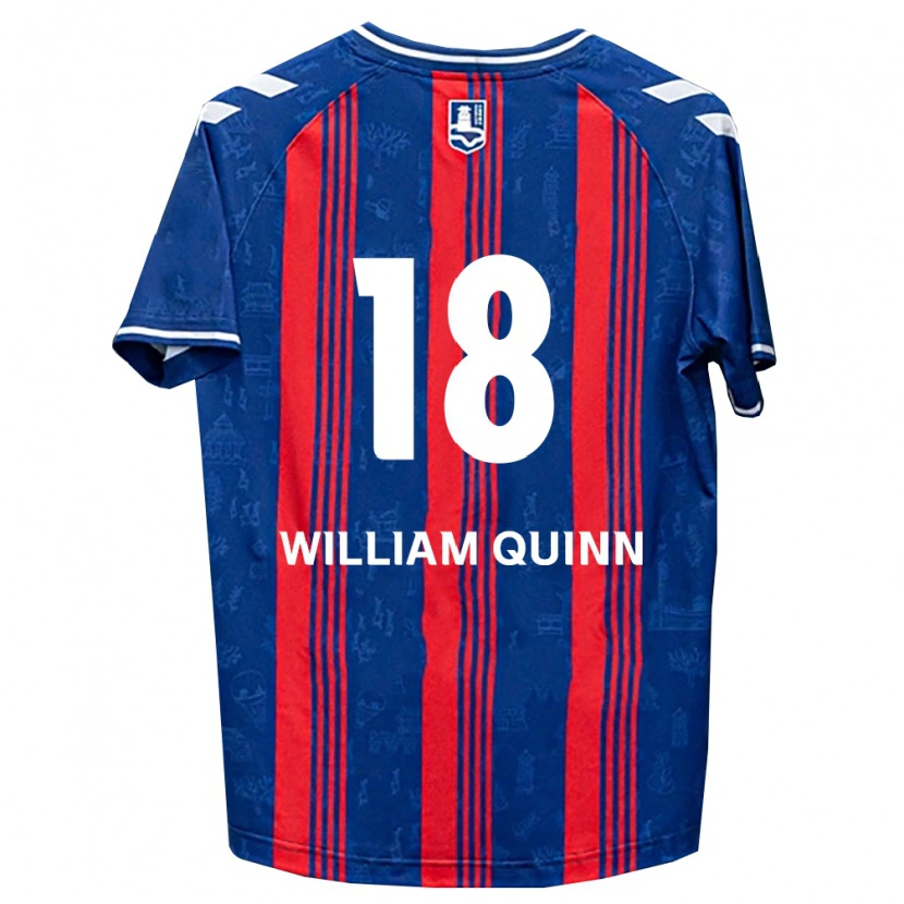 Danxen Hombre Camiseta Max William Quinn #18 Azul Rojo Blanco 1ª Equipación 2026/27 La Camisa México